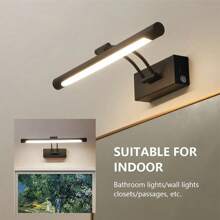 1pc LED Iron Touch Switch Wall Light Battery Powered Rechargeable Type-C 5V 4400mAh Wireless Wall Lamp Modern Black Gold Fixture Inside Remote Control Dimming Sconce For Bedroom Living Room Study Mural Lamp