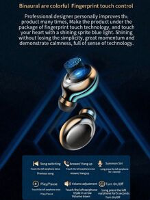 Wireless Earbuds 5.0 With Wireless Charging Case Power Display, Stereo Headphones, Support IOS, Android Phone-Black