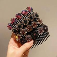 Nuevos peines de pelo con flores de cristal, clips antideslizantes para el flequillo, la parte de atrás de la cabeza y accesorios para el peinado