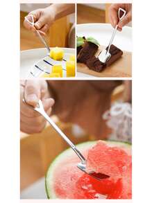 4pcs, Portable Stainless Steel Spoon, Creative Dessert Watermelon Spoon, Fruit Spoon Soup Spoon, Suitable For Outdoor Camping Picnic