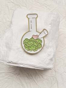 6pcs Chemistry Lab Flask Brooch, Cartoon DNA Chain Microscope Badge, Daily Clothing/Bag/Hat Lapel Pin, Stylish Gift For Friends And Students, Suitable For Parties And Celebrations