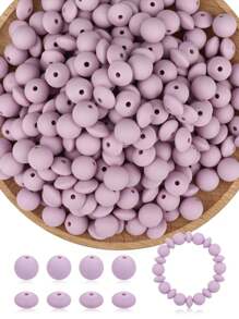 100Pcs Silicone Round Beads 12mm Mix Color Silicone Beads Charm Colorful Loose Spacer Jewelry Beads DIY Craft Beads For Making Necklace Bracelet Lanyard Keychain Accessories