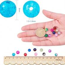 100 stuks/200 stuks 8 mm tweekleurige geborstelde explosiekraal gouddraad tweekleurige harskralen, handgemaakte doe-het-zelf sieradenaccessoires voor armbanden, kettingen, oorbellen, vaasvullingen, wensflessen