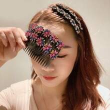 Nuevos peines de pelo con flores de cristal, clips antideslizantes para el flequillo, la parte de atrás de la cabeza y accesorios para el peinado