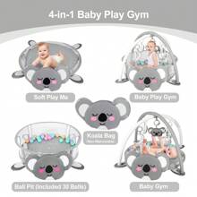 4-In-1 Baby Play Mat Baby Gym,Tummy Time Mat For Floor Activity Gym Ball Pit Including 30 Balls With 5 Infant Learning Sensory Baby Toys For Newborn Toddler To Develop Motor Cognition Boy & Girl Spring Gifts - Koala + Sâu xanh - Xem 2