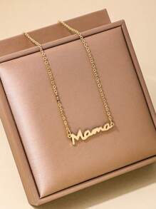 1pc Minimalist Metal Letter "Mama" Necklace, Mother's Day Gift For Mom