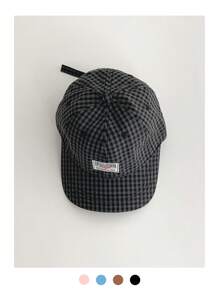 1pc Soft Top Retro Plaid Visor Hat, Women Large Brim Sun Protection Five Panels Cap, Streetwear Flat-Brim Casual Hip-Hop Baseball Cap, Suitable For Spring/Summer, Unisex