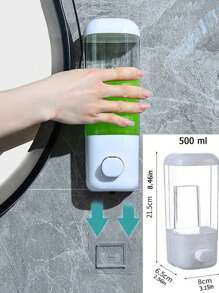 1/2 件（500 毫升）洗手液分配器壁挂式皂液乳液分配器，适用于浴室，一个壁挂式皂液分配器，塑料手动按压洗发水和乳液分配器，以及一个壁挂式皂液分配器，用于无香液体洗手液 - 无汞塑料，适用于洗发水、洗手液、厨房、护肤乳液 - 酒店和浴室 - 彩色 - 查看 15