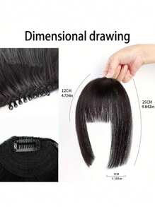 1 pieza Flequillo postizo, flequillo con corte de princesa, accesorio de belleza de cabello sintético en una sola pieza para sienes, estilo bohemio elegante para mujeres