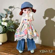 Abiti carini per bambole da 30 cm, set di abbigliamento moda per bambole BJD 1/6, vestito carino, cappello, accessori per bambole, regalo per le vacanze (senza bambole e scarpe)