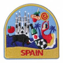 1 paquete de parches bordados de monumentos culturales mundiales, se pueden planchar o coser, adecuado para accesorios de moda DIY para ropa, mochilas, sombreros, con opciones de Alemania, Italia, España, México, Japón, Grecia, colección de insignias de viaje - Multicolor - Ver 17