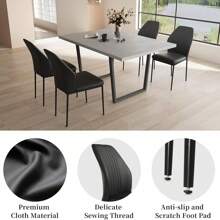 5 Piece Dining Table Set, 42.9 Inch Modern Kitchen Dining Table And Leather Dining Chairs For Kitchen Dining Room (Table + 4 Black Chairs)