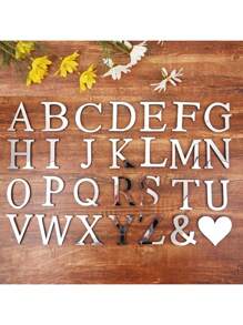 Silver Mirror Alphabet A-Z Wall Stickers - 10/15/20/30cm Tall Letters & Symbols Sold Separately, Dual-Layer Design: Reflective Acrylic Top + 1cm Thick Foam Base With Adhesive, Apply Together For 3D Effect Or Use Only Mirror Layer, Create Custom Words On Walls/Windows, Ideal For Marriage Ceremony Initials, Inspiring Messages In Work Areas, Romantic HOME Displays