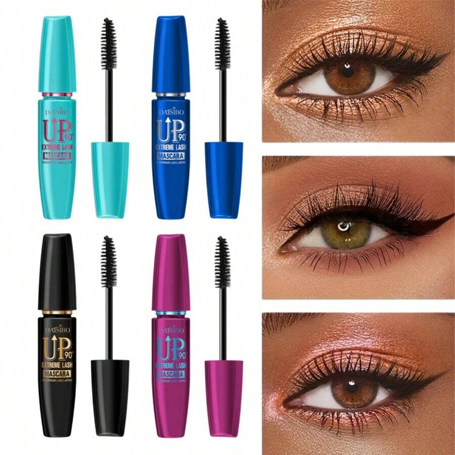 DAISIBO 4pcs Set 90° Lifting Waterproof Makeup Remover Long-Lasting Curl Not Clumping 5D Volumizing Dense Curling Mascara
