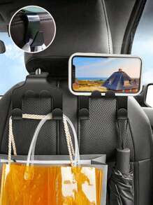 4 Stücke universelle Auto Haken, Kopfstützen Haken Aufbewahrung Aufhänger Auto Rücksitz Organizer Halterung Handyhalter Auto Innenausstattung Zubehör Auto Zubehör Schulsachen Schulzubehör Rückkehr zur Schule Universitätsstudenten