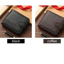 Herren Brieftasche Lederimitat kurze Reißverschluss Druckknopf Geldbörse, neuer Stil Münzbeutel