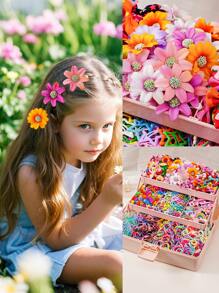 1098 Stück Prinzessin Haaraccessoires Set, geeignet für kleine Mädchen, beinhaltet einfache Blumen Haarbögen, Stoff Haargummis, Schleifen und Haarspangen, ideal für den täglichen Gebrauch oder als Geschenk (ohne Verpackung - OPP Beutel)