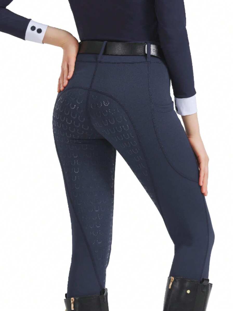 Pantalones de montar de primavera para mujeres, de ajuste delgado y elástico, resistentes a la abrasión y antideslizantes, para deportes ecuestres (cinturón no incluido)