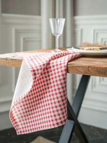 美式乡村风格红色格子长方形餐巾，适合日常使用，节日，派对，生日聚会，餐桌，四季皆宜 - B - 查看 5