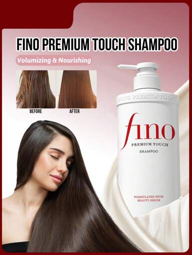 Fino Shampoo Premium Touch, Volumizante, Controle de Oleosidade, Hidratação Profunda, Fragrância de Longa Duração, Cuidados de Nível de Spa, Reparação Capilar (550ml/18,60FI Oz)