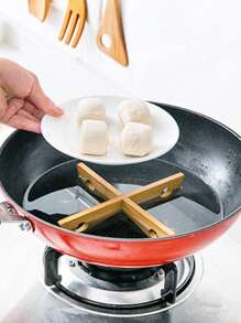 1 pieza Rejilla de bambú en forma de X, Posavasos aislante de calor para ollas y platos, Herramienta de cocina antideslizante con estilos acogedores de otoño e invierno, Artículos esenciales de cocina e higiene imprescindibles para el hogar