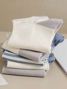 5-Pack Women's Minimalist Stripe Heel Tab Breathable Ankle Socks, Versatile For Summer - Multicolor - View 2