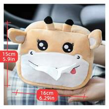 1pc Cute Plush Tissue Box Car Paper Towel Holder, Hanging Tissue Dispenser Armrest Box Backseat Paper Napkin Storage For Car, Tissue Box Holder, Napkin Holder, Festival Family Gathering, Kitchen Dining Table Decor For Home Kitchen Bedroom Living Room Dining Room, Home Decoration Accessories, Decorative Box, Women Wedding Gift, Summer Travel Holiday Festival Must-Have