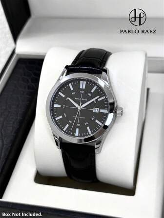 Pablo Raez 1 件酷炫黑色西装时尚夏季男士手表高级 AAA 流行顶级全新奢华 IPS 镀银不锈钢复古
