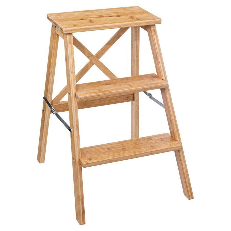 Atmosphera 3-Tier Bamboo Ladder. Free Shipping 24/72h. - Beige - View 1