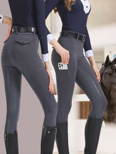 High-Stretch, Form-Fitting Full Silicone Women's Equestrian Pants, Comfortable Riding Pants, Equestrian Equipment