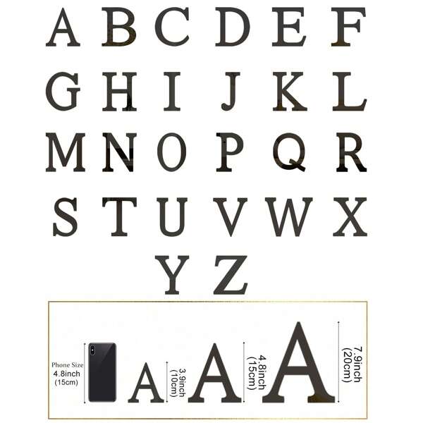 Letras de espejo acrílicas negras mate con base de espuma, autoadhesivas de 10/15/20 cm, decoración de pared gótica para el hogar y la habitación. Alfabeto reflectante dramático - Letreros de "Abucheo" para Halloween, exhibiciones de "Solo para estudiosos" de vuelta al colegio, eslóganes publicitarios audaces, monogramas góticos de boda, citas de poder de oficina, paredes de declaración de dormitorio, combinaciones de acento de oro rosa, arte de letras para la chimenea melancólica.