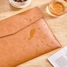 1pc Leather A4 File Folder/Document Bag, Water-Resistant And Easy-To-Clean For Office/Outdoor Use - Brown - View 5