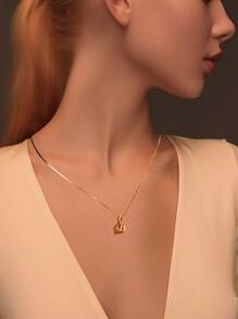 S925 纯银项链 26 个首字母 A-Z 项链镀 18K 项链纯银镀铂金适合女性闺蜜女孩礼物