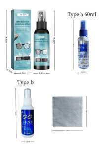 100ml Eye Cleaner, 60ml Two Styles Of Glasses Cleaner, Equipped With Special High-Elastic Glasses Cleaning Cloth, Easy To Carry When Going Out, Party, Outing, Business Trip, Camping, Life, Beach Leisure, Anti-Fog Spray For Glasses, And Lens Cleaning Spray For Clear Vision.(New And Old Models Are Shipped At Random.)
