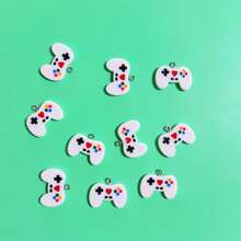 10pcs Classic Gamepad Shaped DIY Jewelry Accessories, Suitable For Making Pendants, Earrings, Necklaces, Bracelets, Keychains, Bag Charms, Resin Craft Supplies
