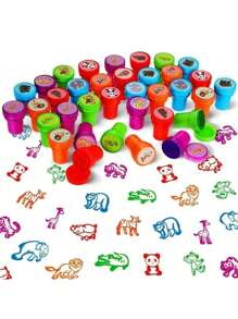 1/10/20/30 Children's Automatic Ink Stamps Are Randomly Selected As Christmas Decorations. Teachers Encourage Stamps To Be Paired With Cartoon Patterns, Cute Animals, Numbers, And Letters. Random Combinations Are Suitable For Holiday Stamp Combinations, Party Gifts, Classroom Rewards, Gift Bags, Carnival Prizes (Random), Christmas,Back To School