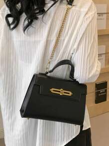 French High-End Women's Hand-Held Small Square Bag, Exquisite And Can Be Slung Diagonally, Fashionable And Elegant Black Bag, Stylish And Large Capacity Casual Versatile Shoulder Bag