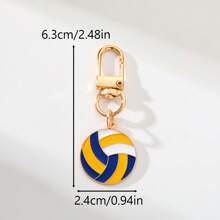 5 件运动主题钥匙扣 - 合金滴油材料 D 形环吊坠、足球、篮球、棒球、橄榄球和排球饰品 - 非常适合包、背包、行李箱、汽车配件、体育迷和纪念品礼物 - 多色 - 查看 11