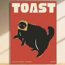 Framed Funky Black Cat Canvas Wall Art Funny Cat Poster Cute Kitten Print Painting Cat Lover Gift Cat Doing Toast Wall Pink Decor Country Farmhouse Style Home Kitchen Dining Room Birthday Party Decor, Mother's Day New Year Easter Gift,  Home Living Room Office Wall Decor, Perfect Gift And Wall Decoration - Framed - View 5