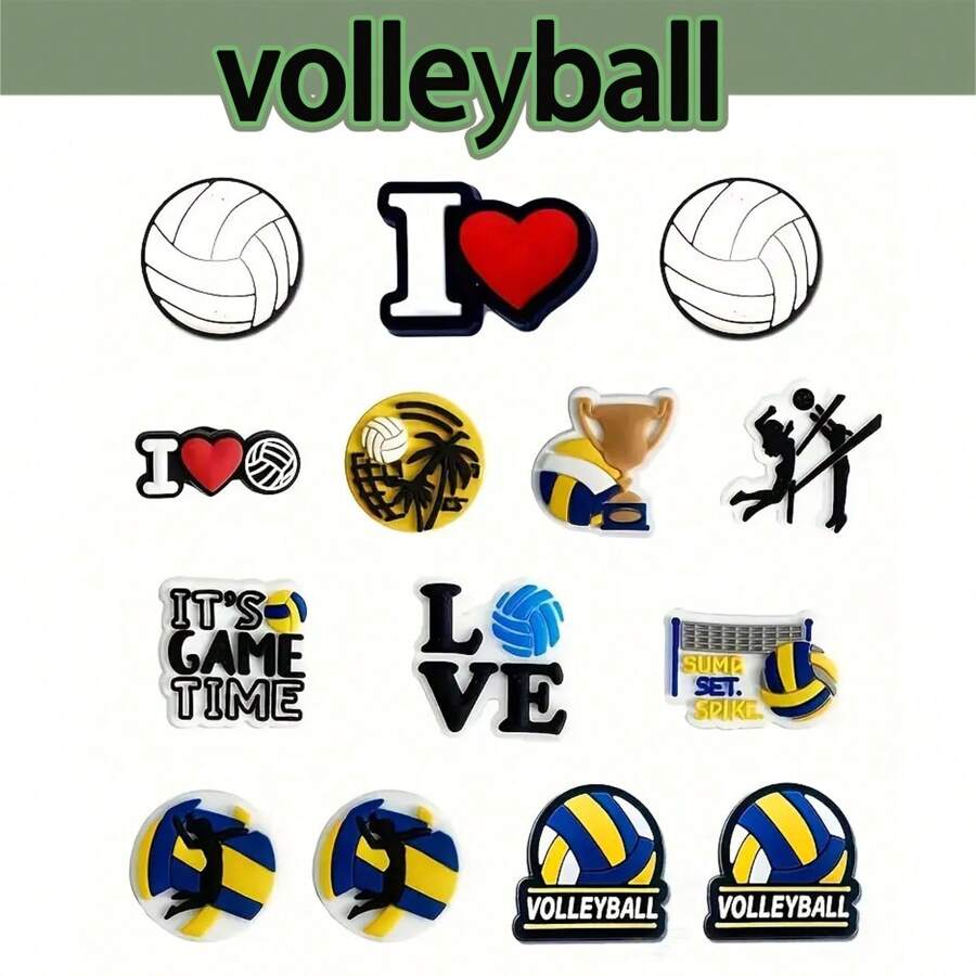 14 Cartoon Volleyball Sets: DIY Detachable Clogs And Bracelet Decorative Accessories That Are The Perfect Gift For Sports Fans - Volleyball Series - View 1
