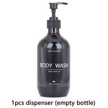1pc Lotion Dispenser Bottle, Countertop Refillable Soap Dispenser, 16.91oz Bathroom Conditioner, Shampoo And Body Wash Dispenser Bottle, Great For Body Lotion, Face Cream, Dish Soap, With Pump And Waterproof Label, Home Decor Back To School - Black - View 13