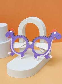 12 stuks cartoon dinosaurus feest papieren glazen decoraties, dinosaurus thema foto rekwisieten volwassen vakantie feestdecoratie, Happy Birthday decoratieve maskers voor mannen en vrouwen