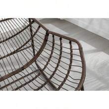 Hängesessel aus Rattan für den Außenbereich, gepolsterter Sitz mit Armlehnen für Veranda, Wohnzimmer, Terrasse, Garten