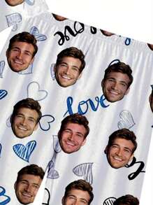 Spring New Men's Custom Pajama Set, Crew Neck Graphic Print Casual Comfortable Short Sleeve Shorts 2 Pieces Sleepwear - Multicolor - View 4