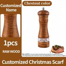 1pc Personalized Pepper Grinder With Customized Name Engraving, Practical Mother's Day/Father's Day Gift For Parents, Wooden Pasta, Steak, Pizza Seasoning Mill, Manual Home Cooking Spice Grinder Bottle, Christmas Decor & Camping Accessory - Pepper Grinder - View 5