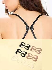 3pcs Dragonfly Bra Strap Clips, Adjustable Straps Stoppers For Backless/Criss-Cross Bras, Plastic Invisible Bra Hooks' School