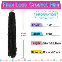 36 Inch New Faux Locs Crochet Braids Hair Super Long Goddess Locs Crochet Hair Curly Wavy Soft Locs Braiding Hair For Women