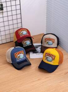 JZML 1pc Men's Letter & Eagle Embroidered Trucker Cap