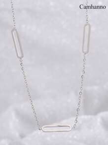 Camhanno 1 Piece Elegant Atmospheric Stainless Steel Hollow Necklace Is Suitable For Sending Girlfriends During The Holidays - Silver - View 1