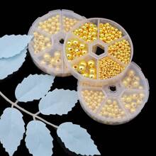 550pcs 3-10mm Gold Color Jewelry Making Kit Box Set Makina Seedbeads Kit For DlY Cra Bracelels Necklace Plated Plaslic